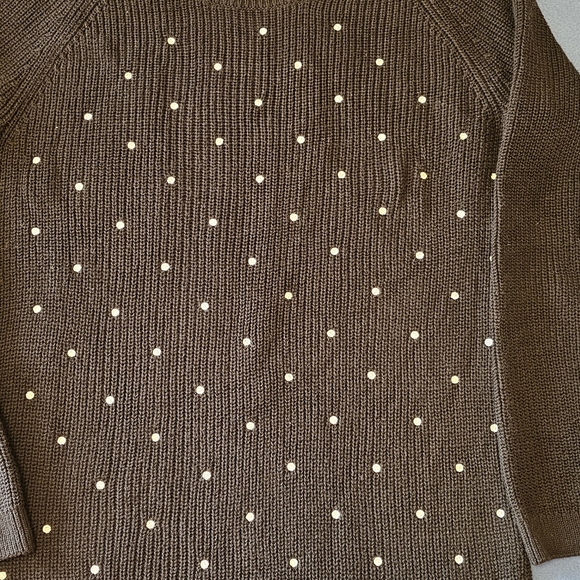 Elle Women's Black Knit Sweater with Polka Dots Size M - Picture 7 of 8